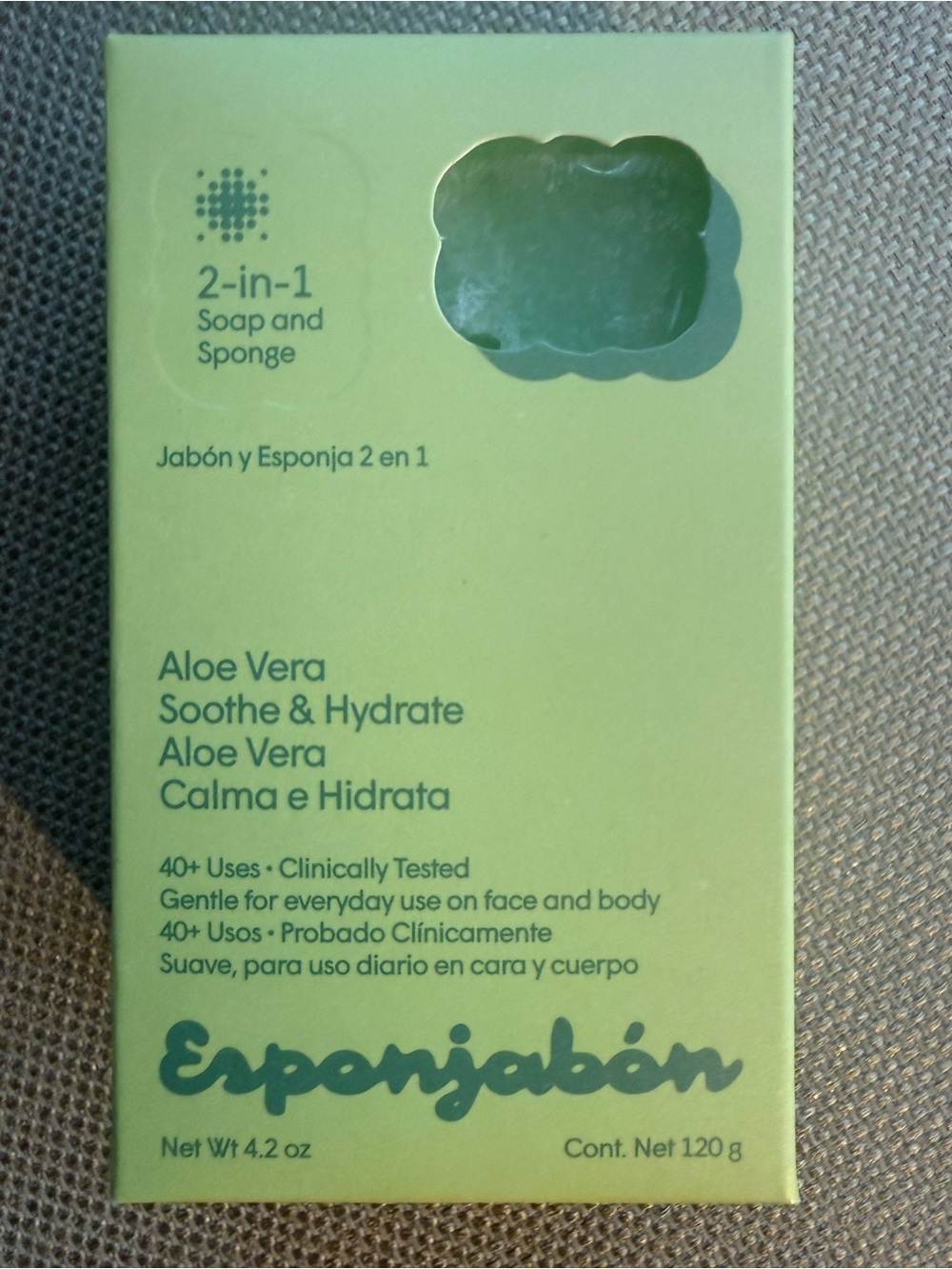 🌞 4/$20 - Esponjabon Aloe Vera 2-in-1 Soap & Sponge Exfoliant - New Packaging